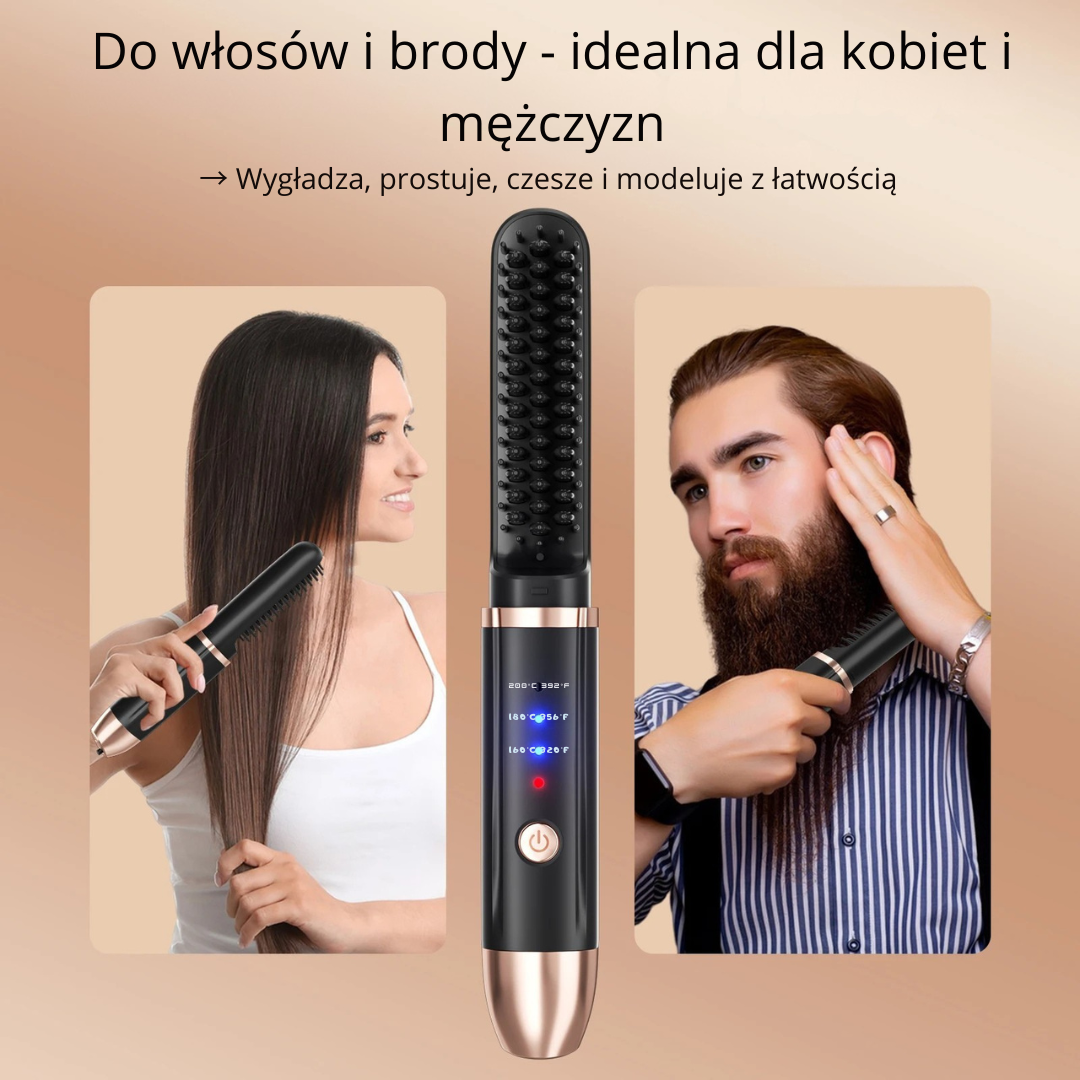 Beardo Brush - Szczotka prostująca do modelowania włosów i brody 2w1